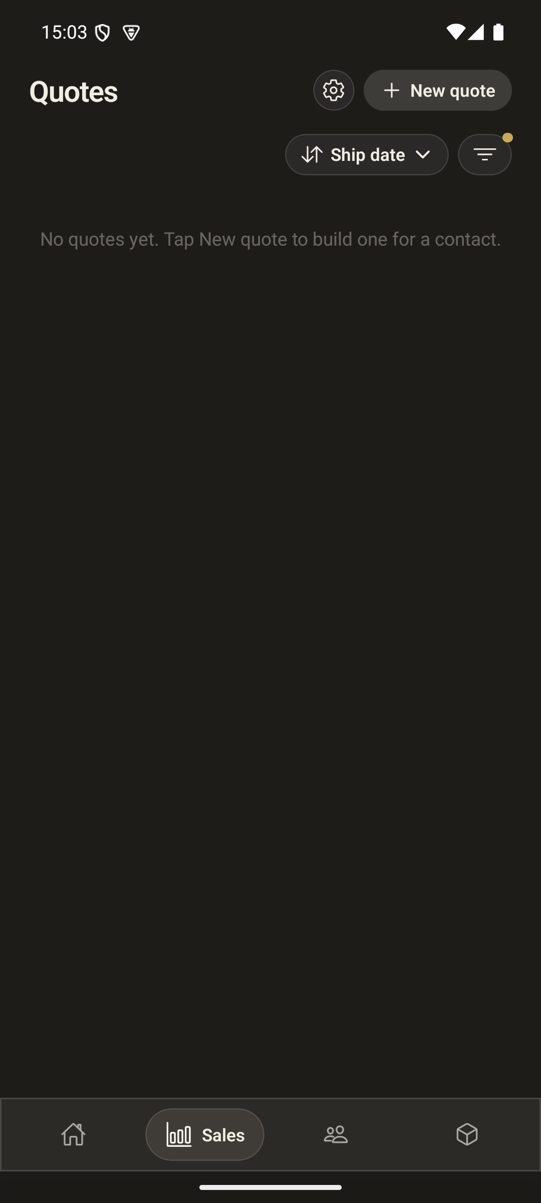Quotes list in Vlyt.